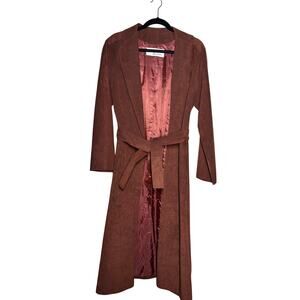 VINTAGE JERRY SILVERMAN SUEDE TRENCH COAT BROWN GORGEOUSE MADE IN USA